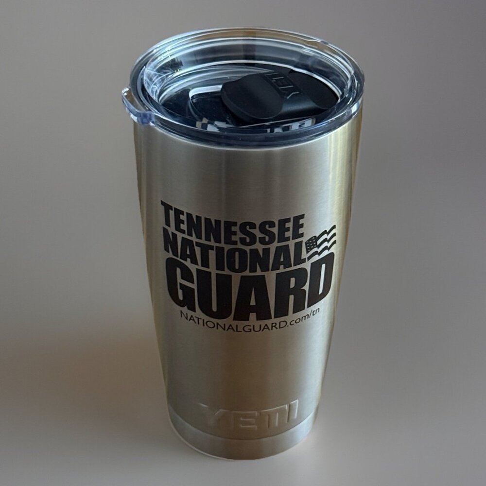 YETI Rambler 20 oz Insulated Tumbler Stainless w Magslider Lid TN National Guard